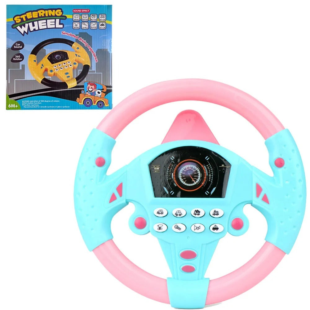 Kids Steering Wheel Toy With Light  Sound Electric Simulation Toy For Infants Early Learning Stroll 1