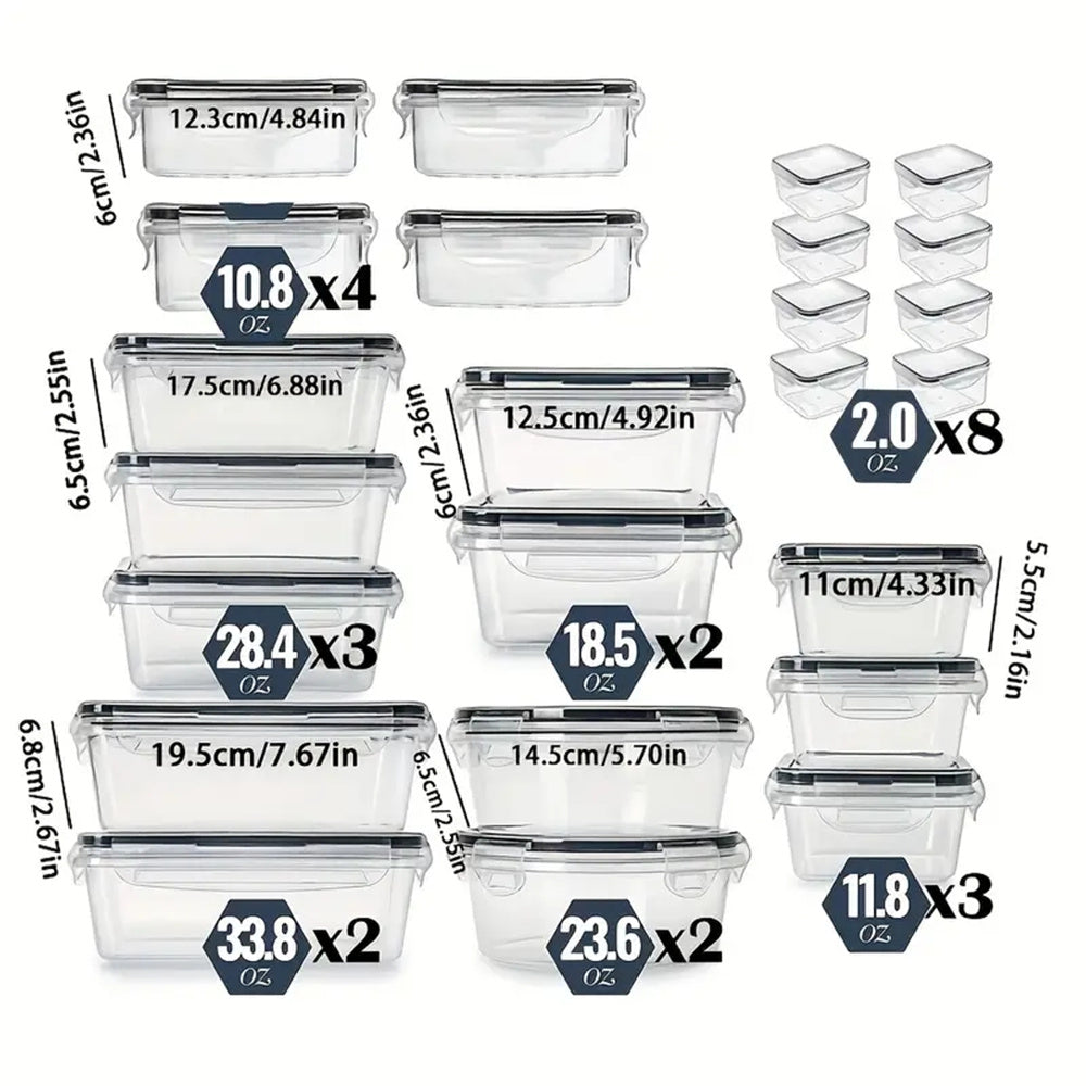 24pcs Kitchen Storage Container Set, Reusable Dishwasher Safe Plastic Bins Flip Lid Food Containers for Fruits Vegetable