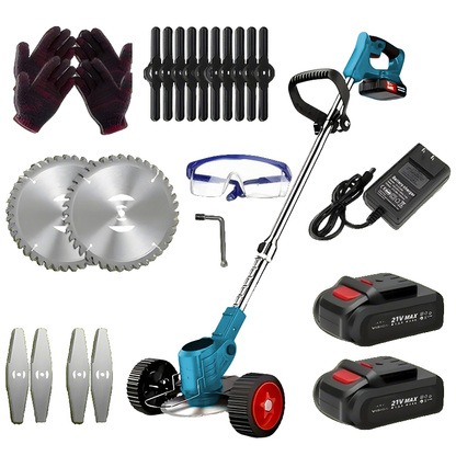 Cordless Lawn Trimmer Weed Wacker Lawn Mower Grass Edger 2 LiIon Batteries Powered With 3 Blade Typ 7