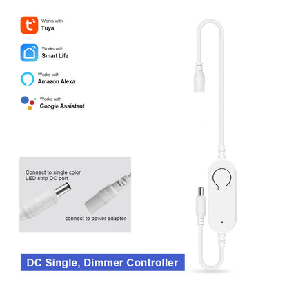 Tuya Smart Life WiFi RGB LED Light Strip Controller, 5V-24V, 3Pin/4Pin, Wireless Remote, Works with Alexa, Google Home