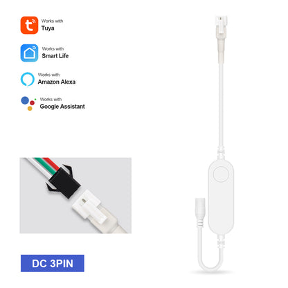Tuya Smart Life WiFi RGB LED Light Strip Controller, 5V-24V, 3Pin/4Pin, Wireless Remote, Works with Alexa, Google Home