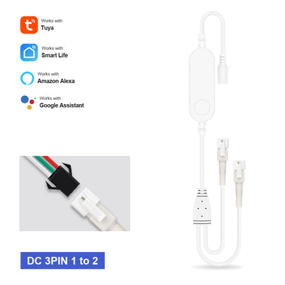 Tuya Smart Life WiFi RGB LED Light Strip Controller, 5V-24V, 3Pin/4Pin, Wireless Remote, Works with Alexa, Google Home
