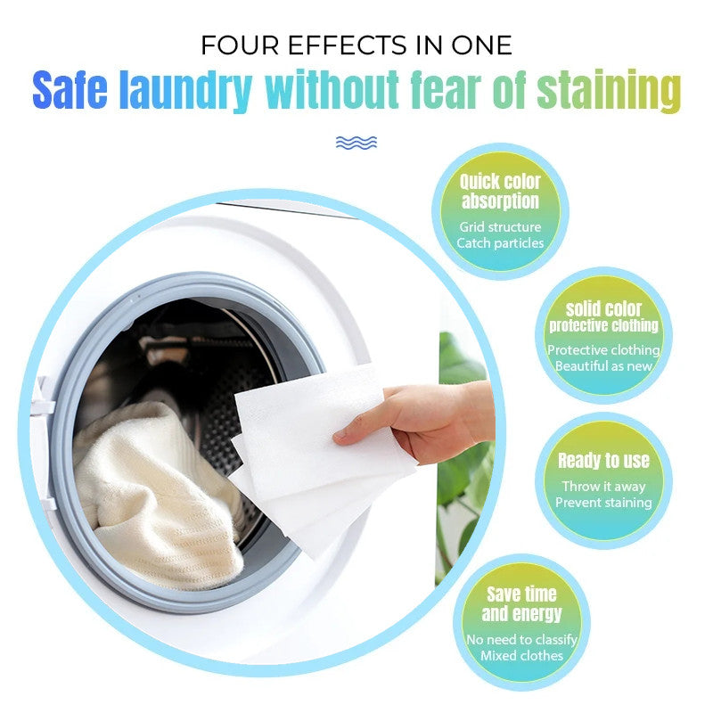 Laundry Color Catcher Sheets Absorb Color  Stains Allow Mixed Washes Washing Machine Sheets 1