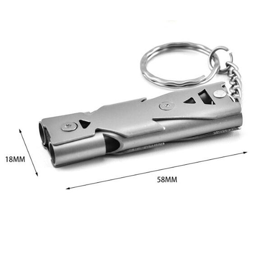Double Pipe Whistle Pendant Keychain High Decibel Portable Outdoor Survival Emergency Camping Tool  5
