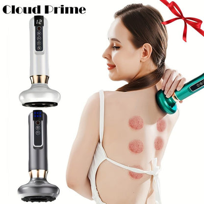 Electric Vacuum Cupping Massager 12-Level, Body Scraping Tool, Portable Suction Therapy Device for Back and Shoulder
