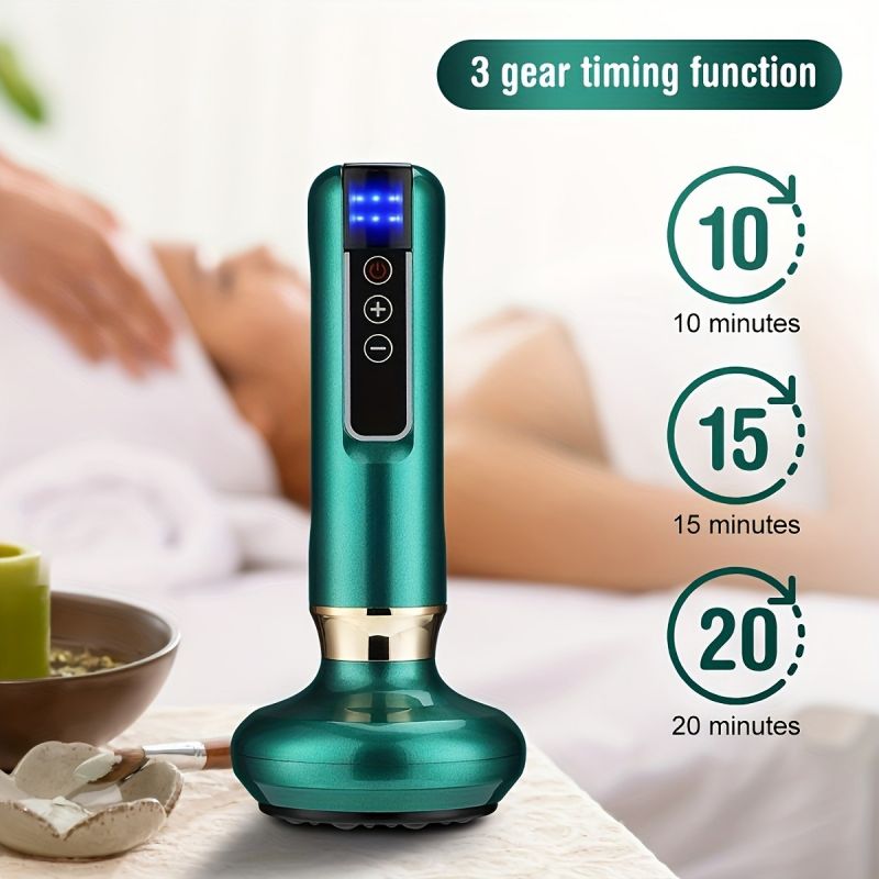 Electric Vacuum Cupping Massager 12-Level, Body Scraping Tool, Portable Suction Therapy Device for Back and Shoulder