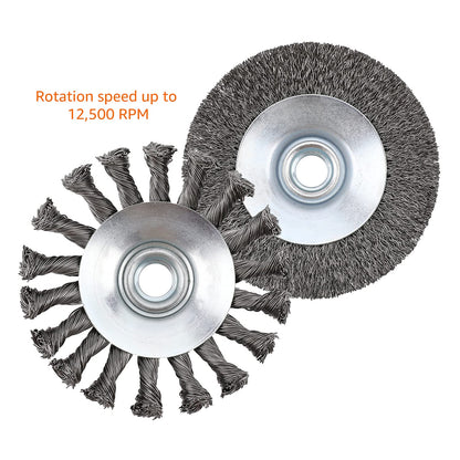 Twisted Steel Wire Wheel M14 Brush, Heavy-Duty Paint Remover, Deburring Tool for Metal Angle Grinder.