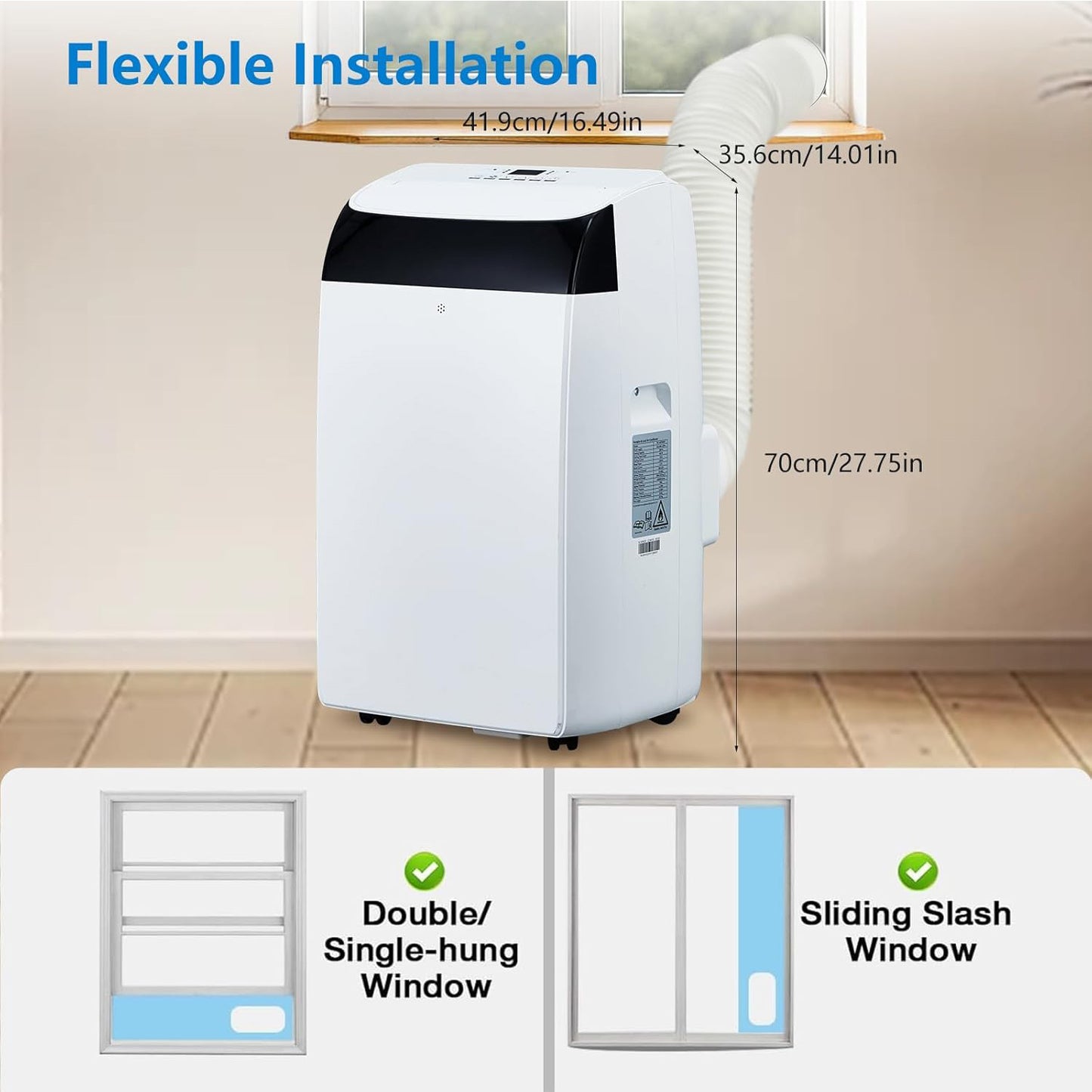 Portable Air Conditioners, Quiet Room AC Unit with Fan, Dehumidifier, Sleep Mode, Remote Control for Home