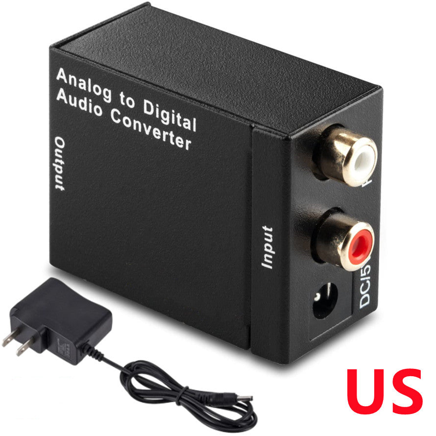Analog Digital Fiber Toslink Coaxial Audio Converter, RCA to Optical Toslink Adapter, ADC Analog To Digital Audio Conver