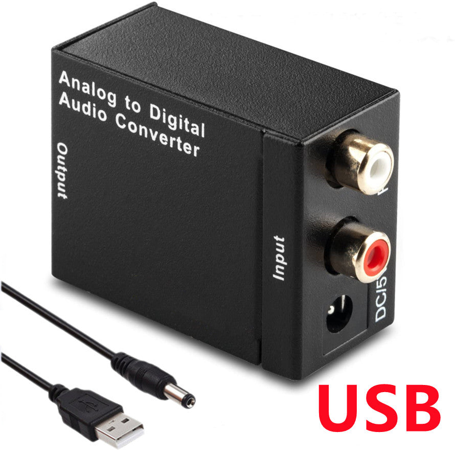 Analog Digital Fiber Toslink Coaxial Audio Converter, RCA to Optical Toslink Adapter, ADC Analog To Digital Audio Conver