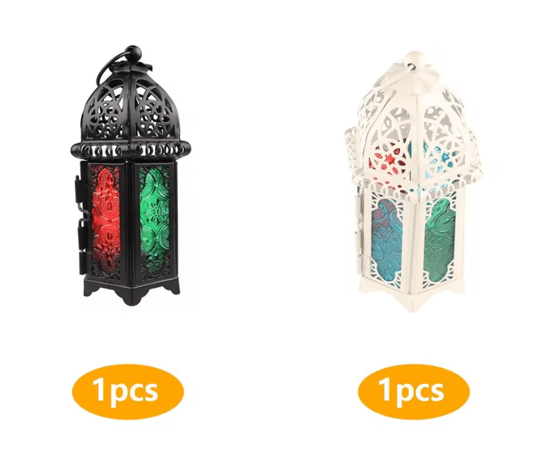 Moroccan Glow Hanging Glass Candle Lantern 9