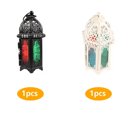 Moroccan Glow Hanging Glass Candle Lantern 9