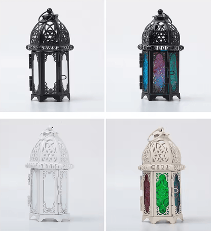 Moroccan Glow Hanging Glass Candle Lantern 2