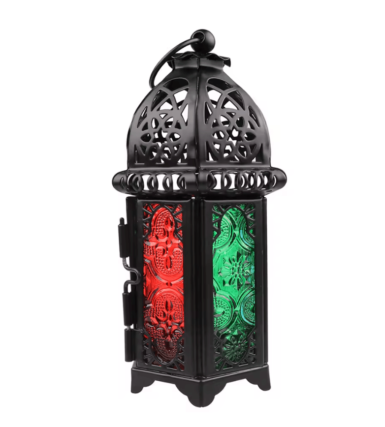 Moroccan Glow Hanging Glass Candle Lantern 3
