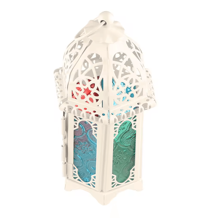 Moroccan Glow Hanging Glass Candle Lantern 6