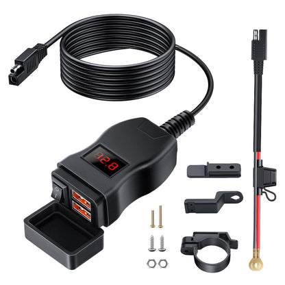 Waterproof Motorcycle USB Charger Anchtek 12V Quick Charge 30  PD Ports VehicleMounted Adapter 9
