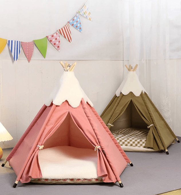 CozyPup Plush Pet Teepee Tent 1
