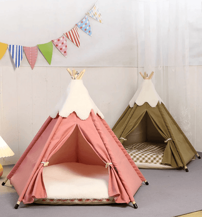 CozyPup Plush Pet Teepee Tent 1