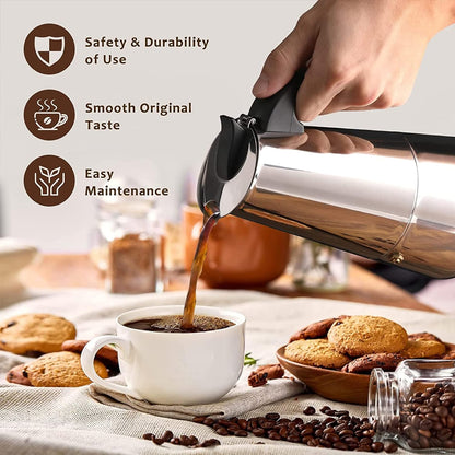 Classic Moka Coffee Maker 469 Cup Stove Top Espresso Percolator  Strong Brew Latte  Caffe Machine 5