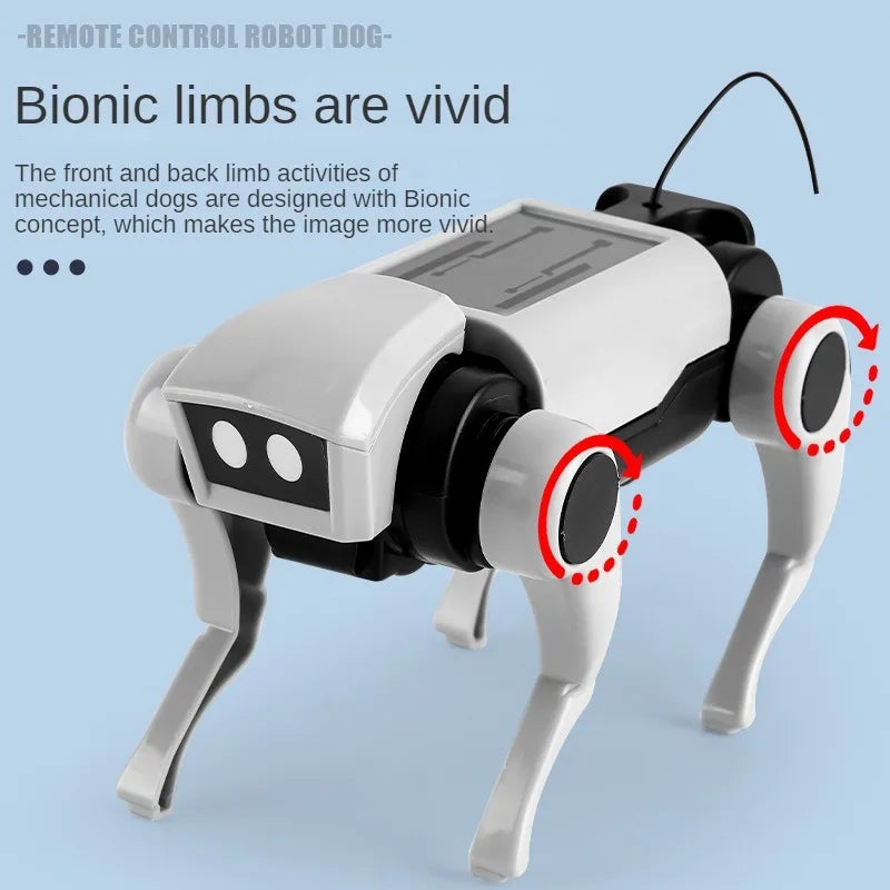 Interactive RC Robot Dog, Remote Control Electric Toy with DIY Assembly, Fun STEM Learning Gift for Boys & Children