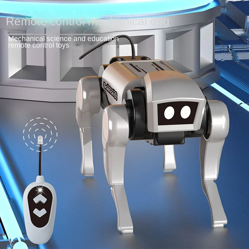 Interactive RC Robot Dog, Remote Control Electric Toy with DIY Assembly, Fun STEM Learning Gift for Boys & Children