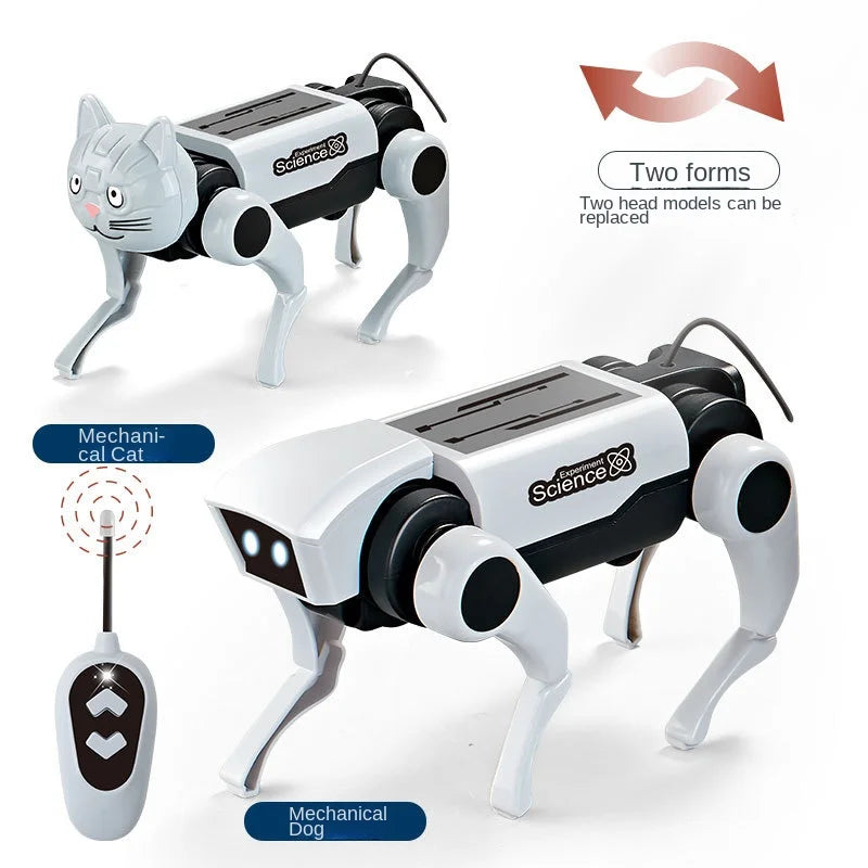 Interactive RC Robot Dog, Remote Control Electric Toy with DIY Assembly, Fun STEM Learning Gift for Boys & Children