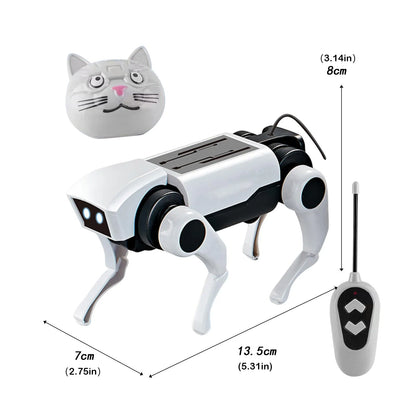 Interactive RC Robot Dog, Remote Control Electric Toy with DIY Assembly, Fun STEM Learning Gift for Boys & Children