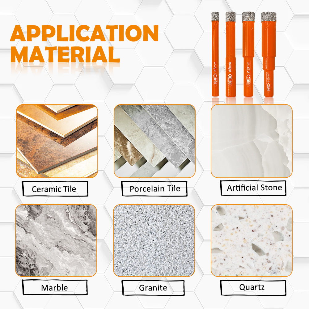 Diamond Drill Core Bits Round Shank Granite Marble Tile Masonry Vacuum Brazed Mini Dry Drilling Dia 2