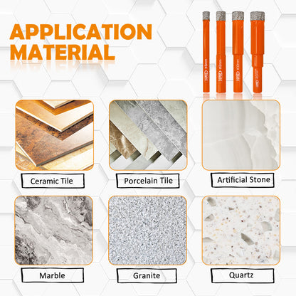 Diamond Drill Core Bits Round Shank Granite Marble Tile Masonry Vacuum Brazed Mini Dry Drilling Dia 2
