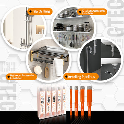 Diamond Drill Core Bits Round Shank Granite Marble Tile Masonry Vacuum Brazed Mini Dry Drilling Dia 3
