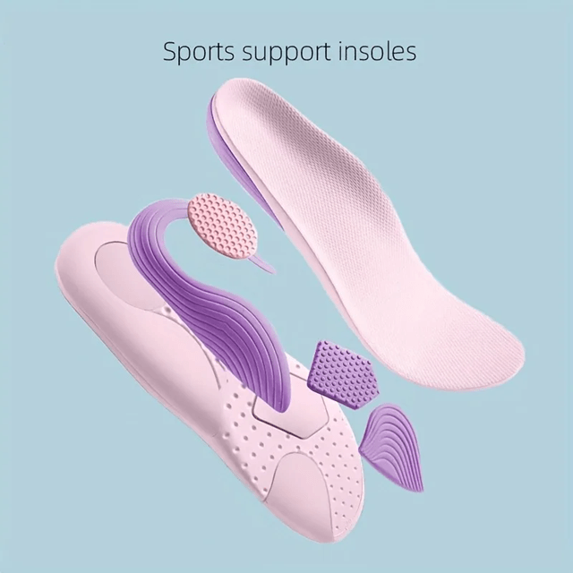 Closeup of the highdensity EVA foam core in StrideGuard Arch Support Insoles designed for shock ab