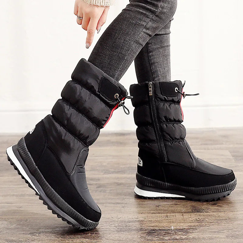 Womens Faux Fur Ankle Boots Chunky Platform Winter Boots Silver Thick Plush Waterproof Snow Shoes W 1