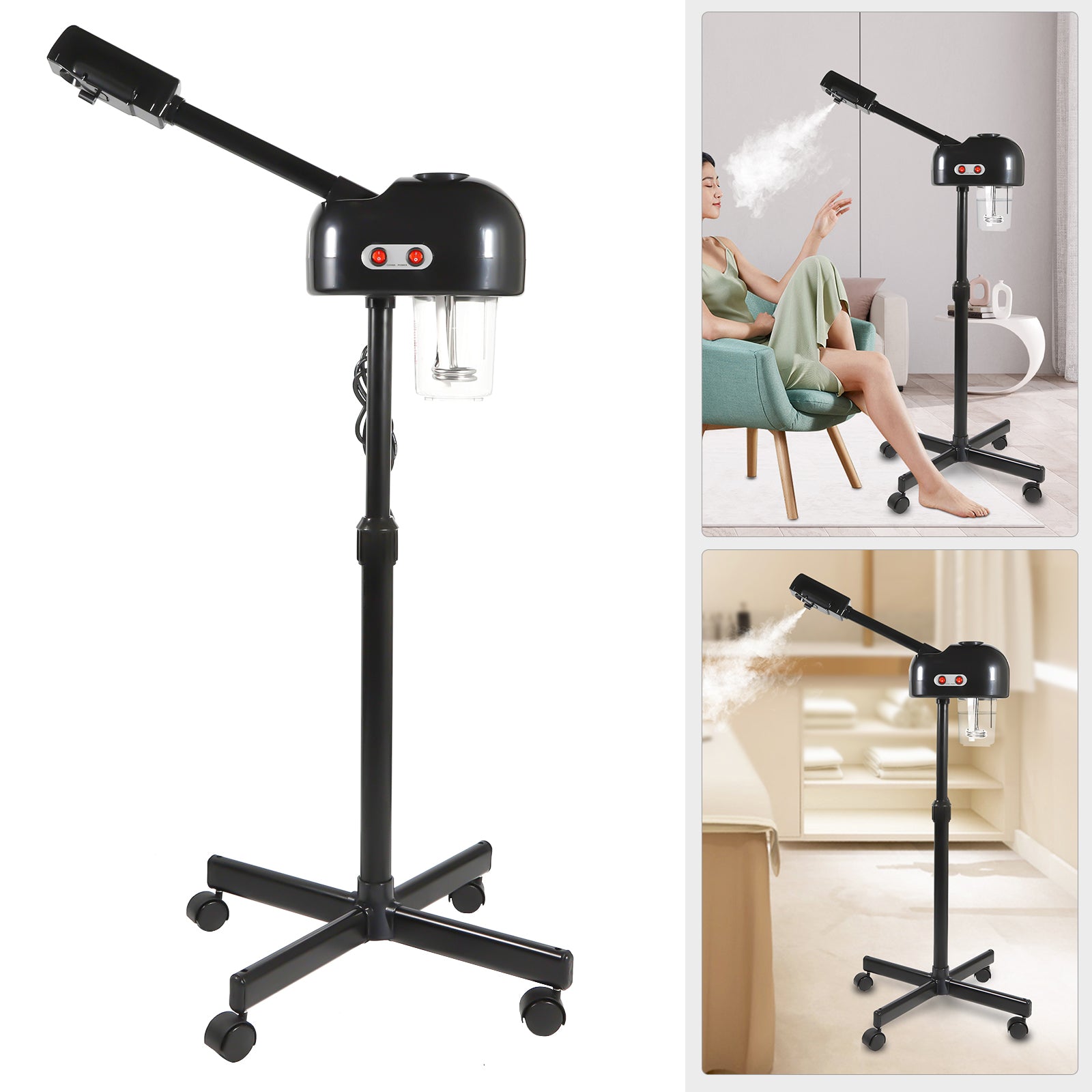 750ML Professional Facial Steamer, Nano Atomization Steamer, Adjustable Skin Care Equipment for Salon and Spa