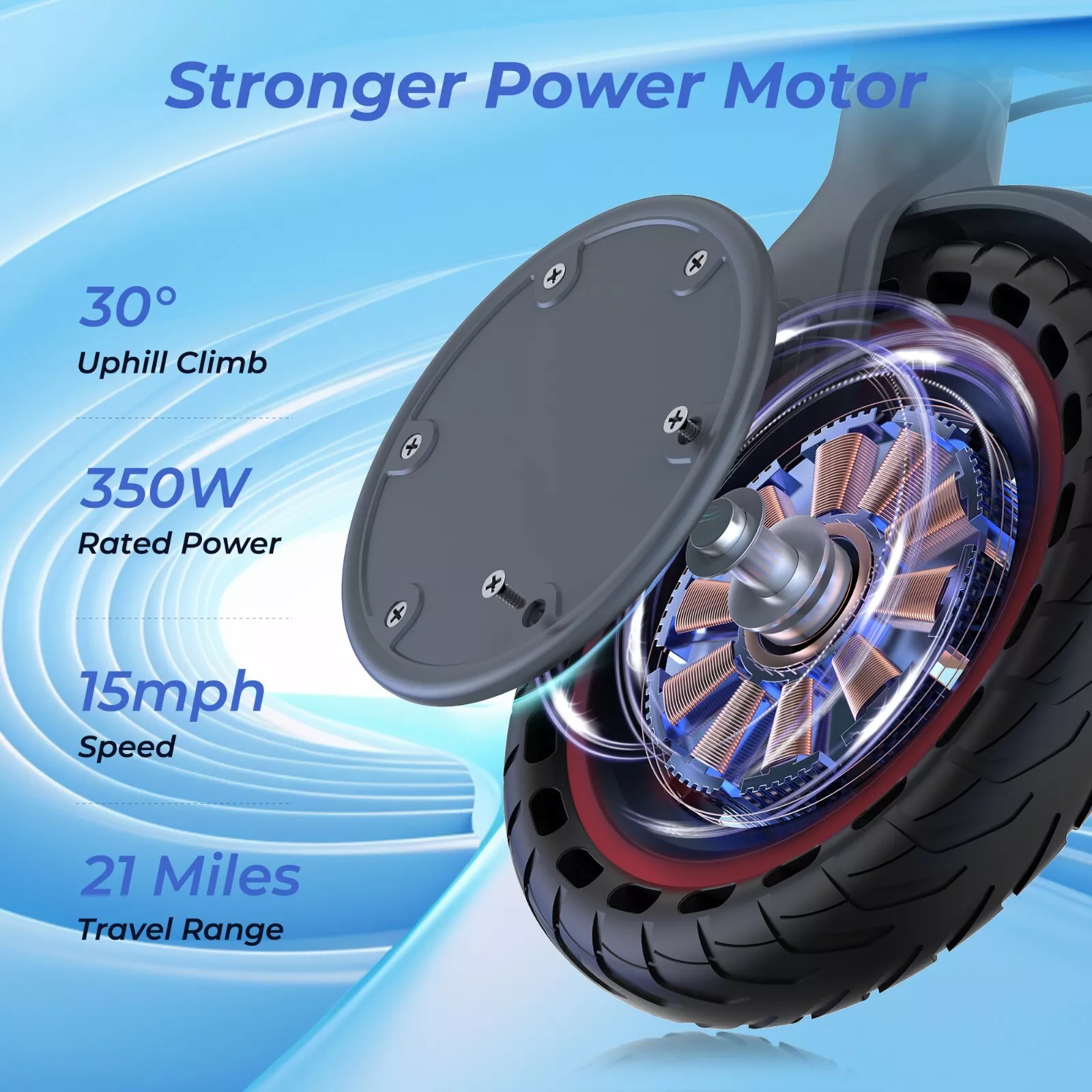 Smart Electric Scooter 350W 19mph Shock Absorbing Anti Skid 85 Inch Folding Waterproof Lightweight  5