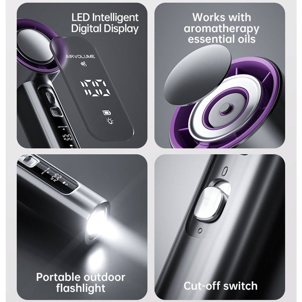 VGR 100 Speed High-Speed Handheld Electric Fan with Flashlight, USB Mini Portable Charging, Small Desktop Fan for Travel
