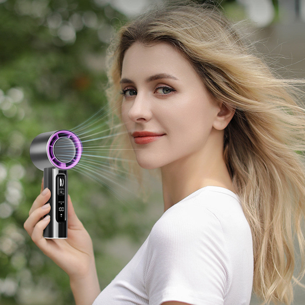VGR 100 Speed High-Speed Handheld Electric Fan with Flashlight, USB Mini Portable Charging, Small Desktop Fan for Travel