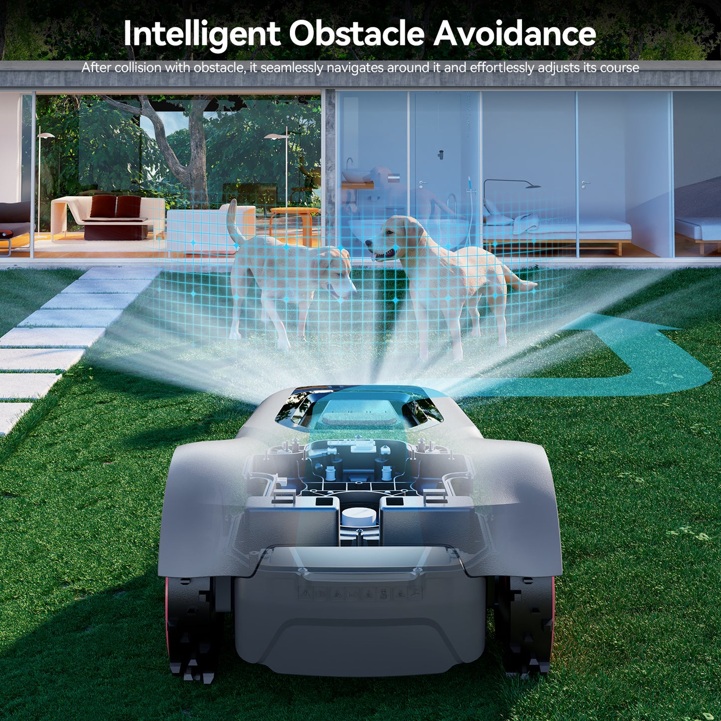Redkey Robotic Lawn Mower, Smart Lawn Mower Robot Automatic Cutting, App Control, Climbing Power