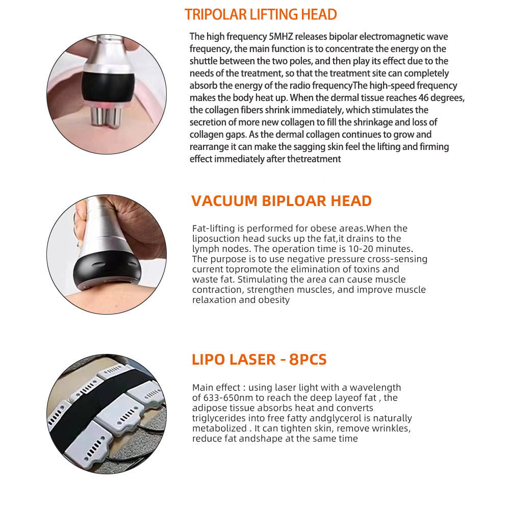 6 In 1 40K Ultrasonic Cavitation Machine For Weight Loss Vacuum Skin Tightening Lipo KIM8 Body Slim 4