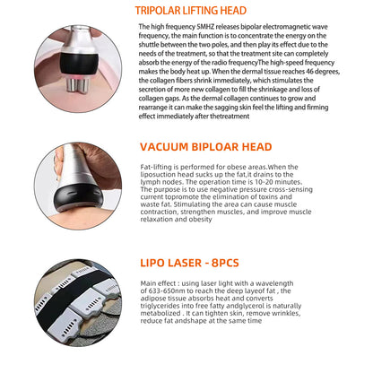 6 In 1 40K Ultrasonic Cavitation Machine For Weight Loss Vacuum Skin Tightening Lipo KIM8 Body Slim 4