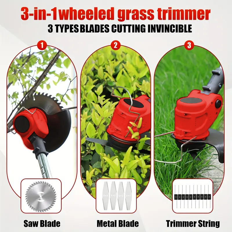 20V Cordless Grass Trimmer  Edger 2 Batteries Included 3in1 Lawn Care Tool For Weed Wacking Lawn Mo 1