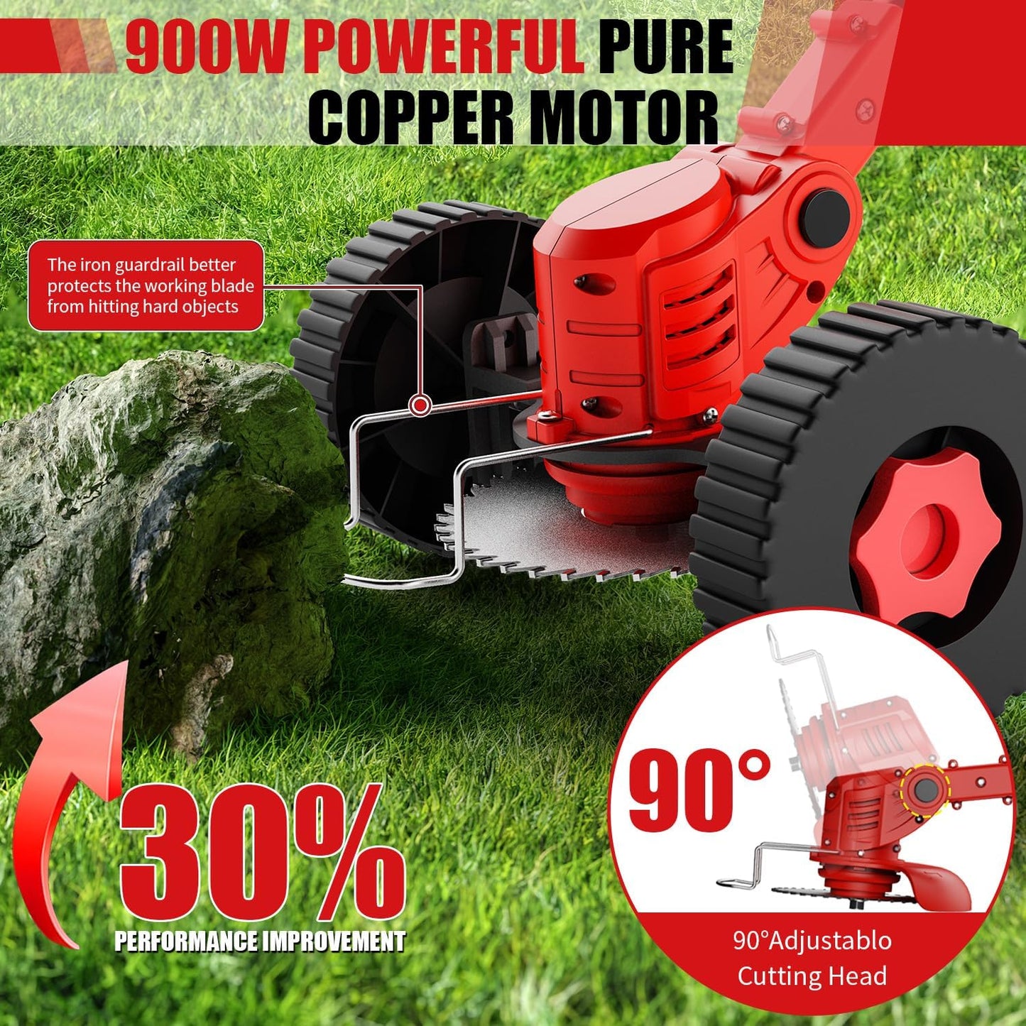 20V Cordless Grass Trimmer  Edger 2 Batteries Included 3in1 Lawn Care Tool For Weed Wacking Lawn Mo 4