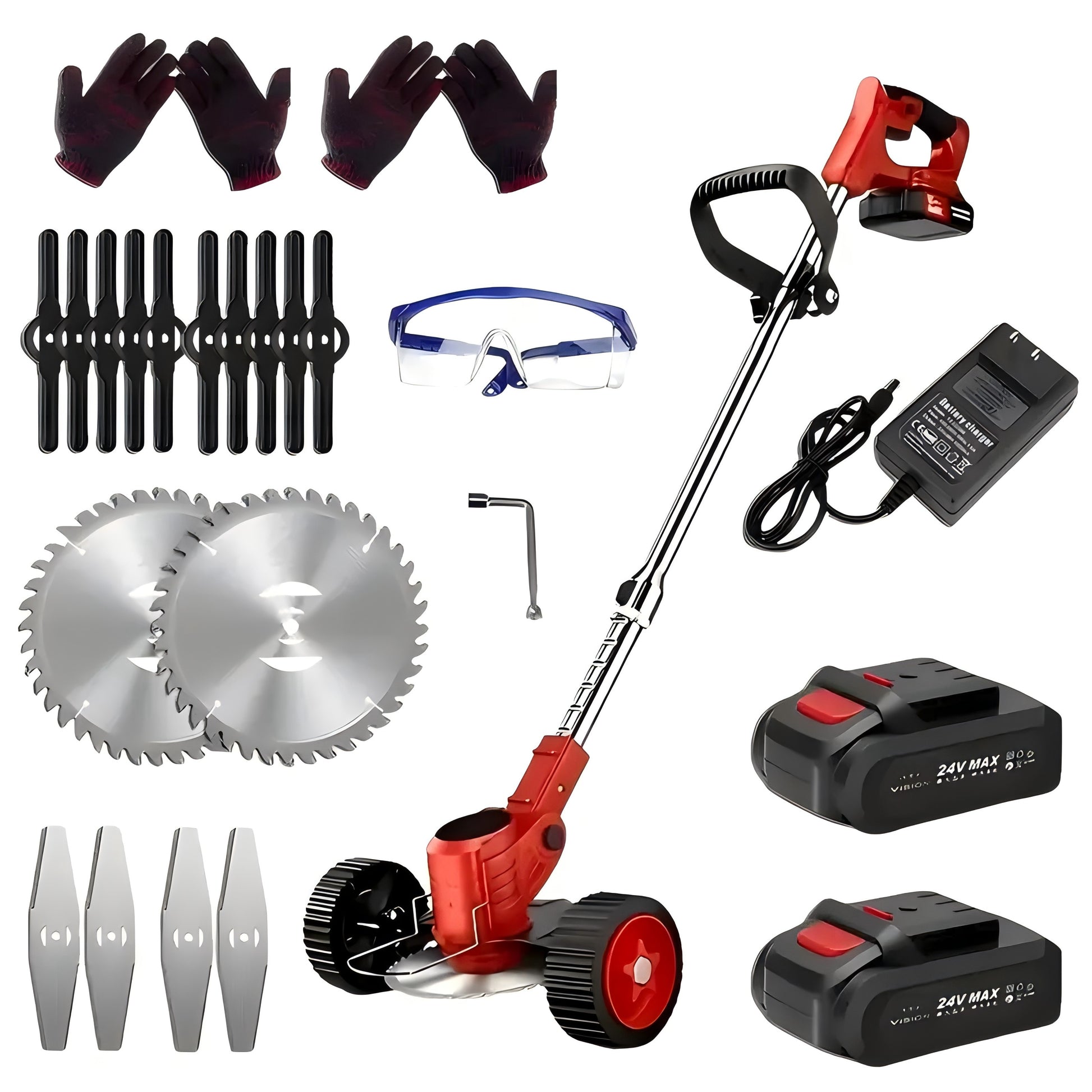 20V Cordless Grass Trimmer  Edger 2 Batteries Included 3in1 Lawn Care Tool For Weed Wacking Lawn Mo 8