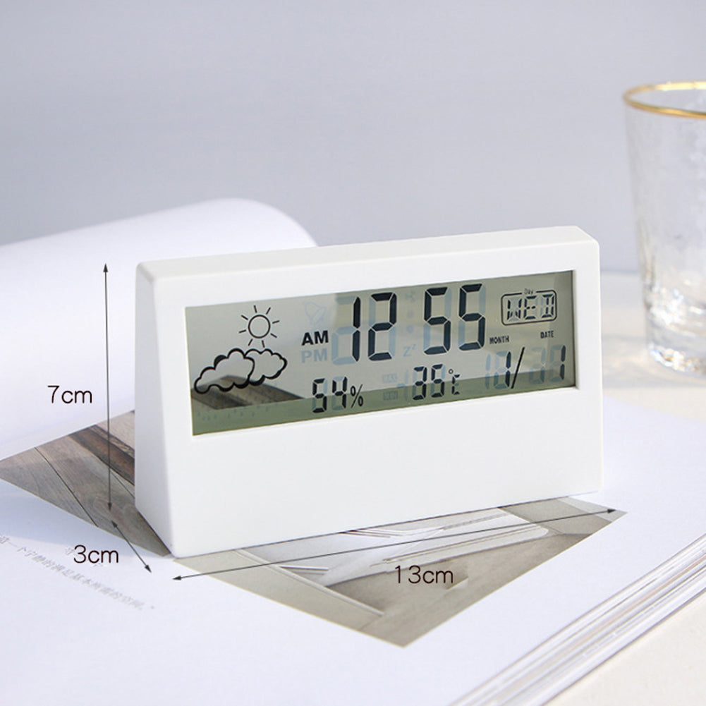 Creative Weather Station Alarm Clock MultiFunctional ThermoHygrometer With Large Display Perfect Fo 1
