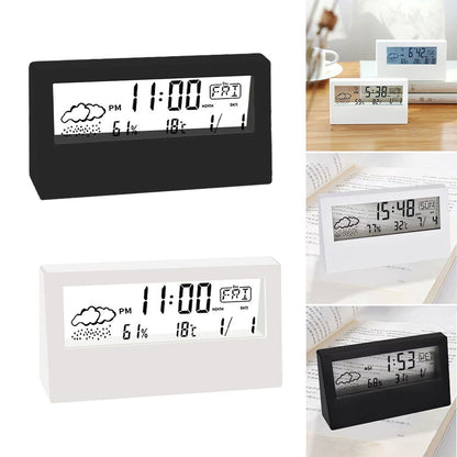 Creative Weather Station Alarm Clock MultiFunctional ThermoHygrometer With Large Display Perfect Fo 2