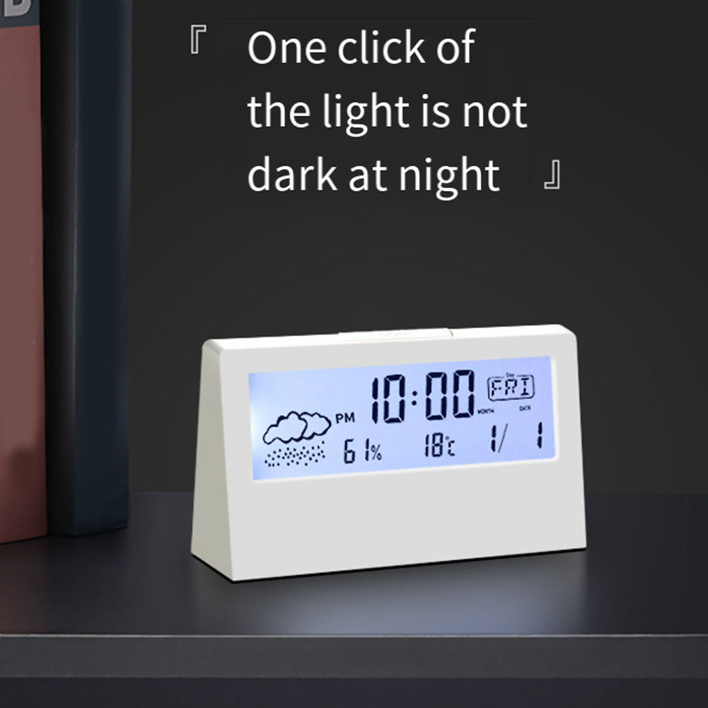 Creative Weather Station Alarm Clock MultiFunctional ThermoHygrometer With Large Display Perfect Fo 7
