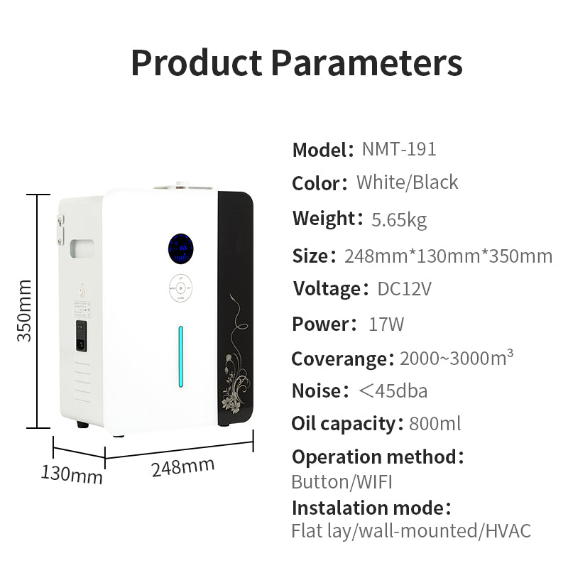 Aroma Diffuser WIFI 800ML Capacity Air Purifier Electric Perfume Machine Metal Body Commercial Home 4