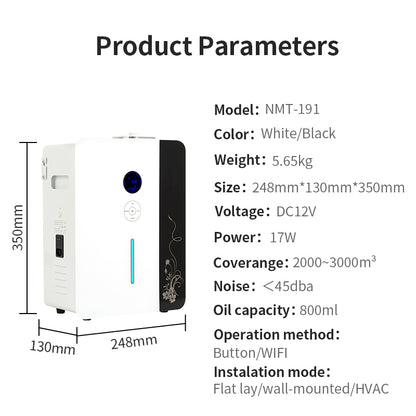 Aroma Diffuser WIFI 800ML Capacity Air Purifier Electric Perfume Machine Metal Body Commercial Home 4