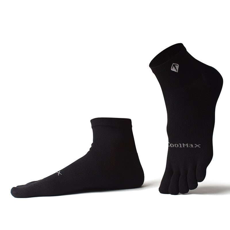 5 Pairs Mens High Elasticity Socks, Soft Cotton Breathable Women Fitness Socks, Outdoor Split Toe Sweat Wicking Running