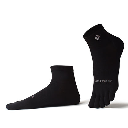 5 Pairs Mens High Elasticity Socks, Soft Cotton Breathable Women Fitness Socks, Outdoor Split Toe Sweat Wicking Running