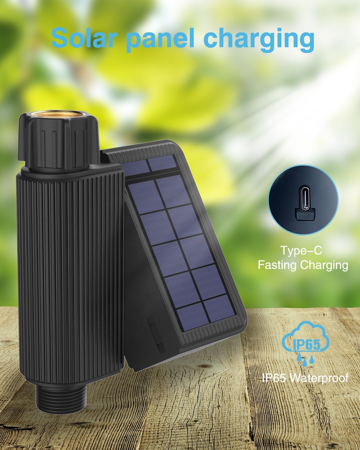 Tuya Smart WiFi Watering Timer, Solar-Powered Sprinkler & Drip Irrigation System with Built-in Water Flow Recorder